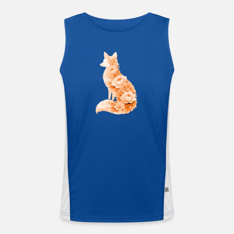 Fuchs Pastell Blumen Silhouette Funktionelles Kontrast-Tank Top für Männer 