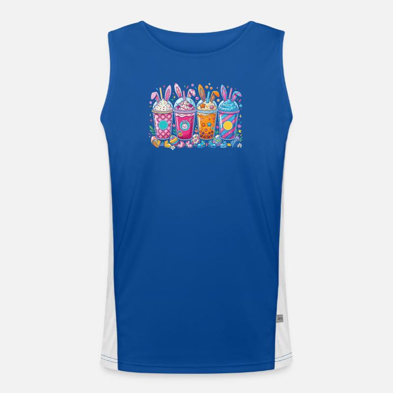 Easter Bunny Shake Set - Men's Functional Contrast Tank Top  - royal/white