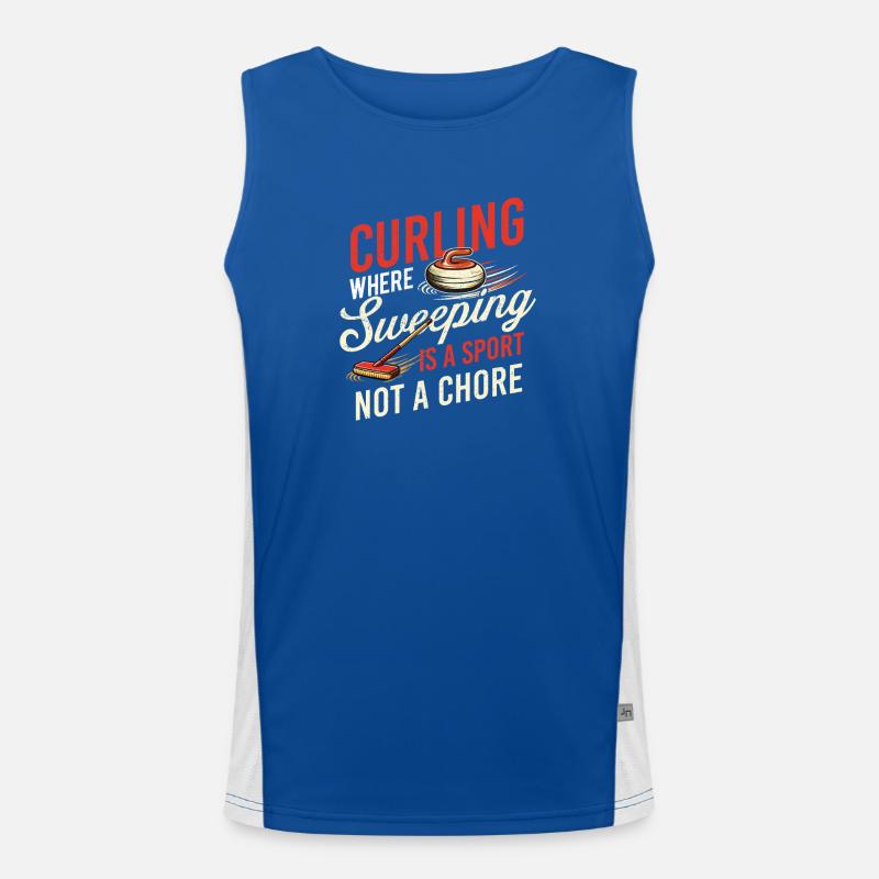 Curling Sweeping Sport Nicht Chore Curling Curler Funktionelles Kontrast-Tank Top für Männer 
