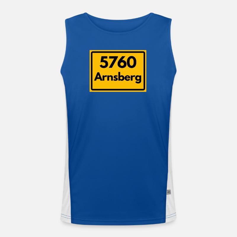 OLD POSTCODE POSTCODE RETRO 5760 ARNSBERG - Men's Functional Contrast Tank Top  - royal/white