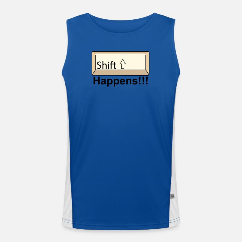 Conception minimale du clavier Shift - Débardeur respirant contrasté Homme - bleu/blanc