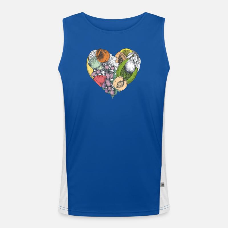 Fruchtherz Collage Funktionelles Kontrast-Tank Top für Männer 