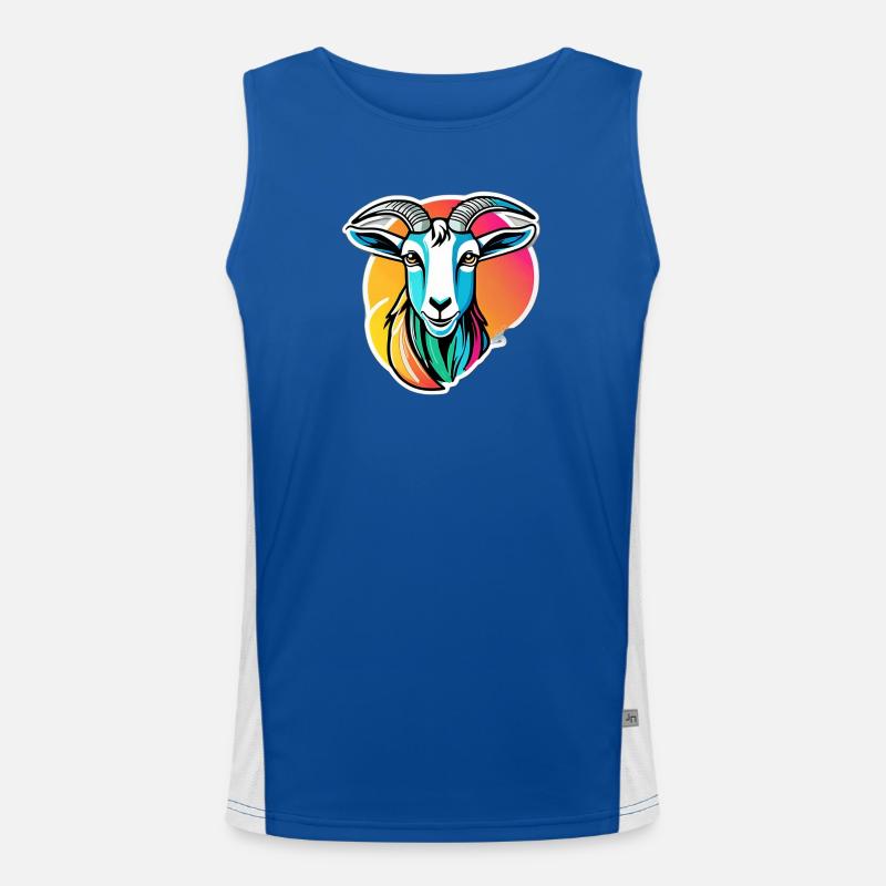 Bunte Regenbogenziege Funktionelles Kontrast-Tank Top für Männer 
