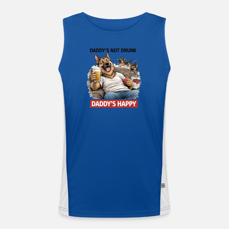 Daddy's Not Drunk, Daddy's Happy Men's Functional Contrast Tank Top 