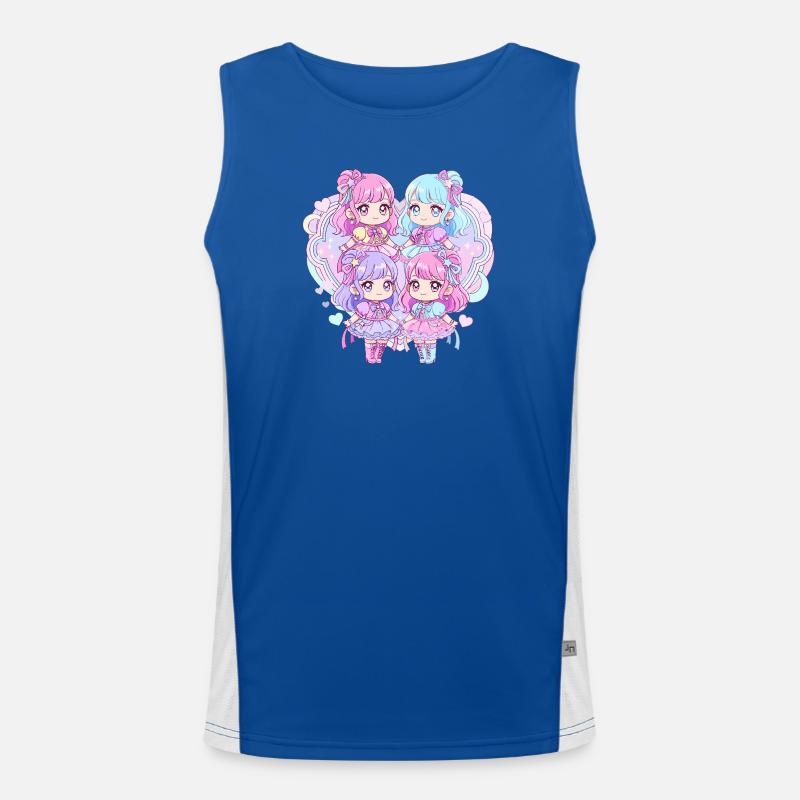 Quatuor Kawaii Pastel Débardeur respirant contrasté Homme 