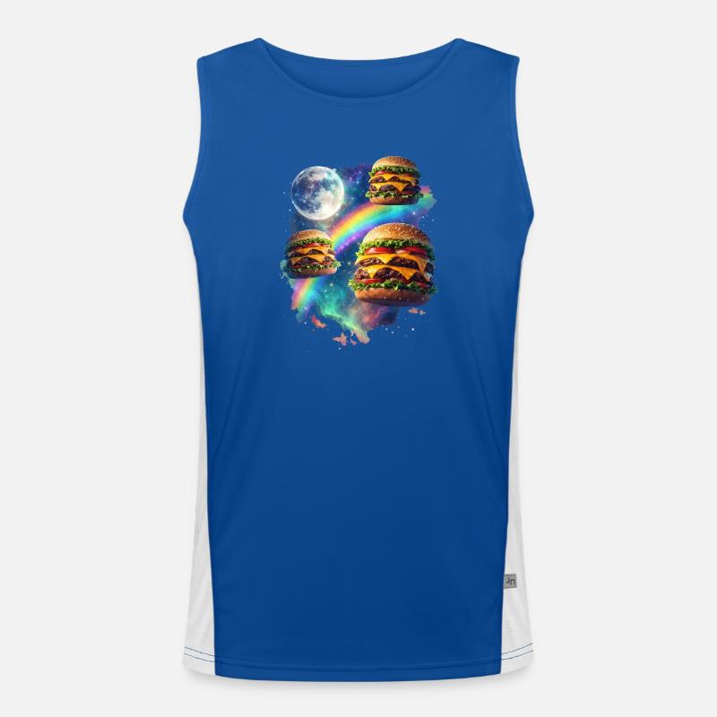 Galactic Burger Explosion Men's Functional Contrast Tank Top 