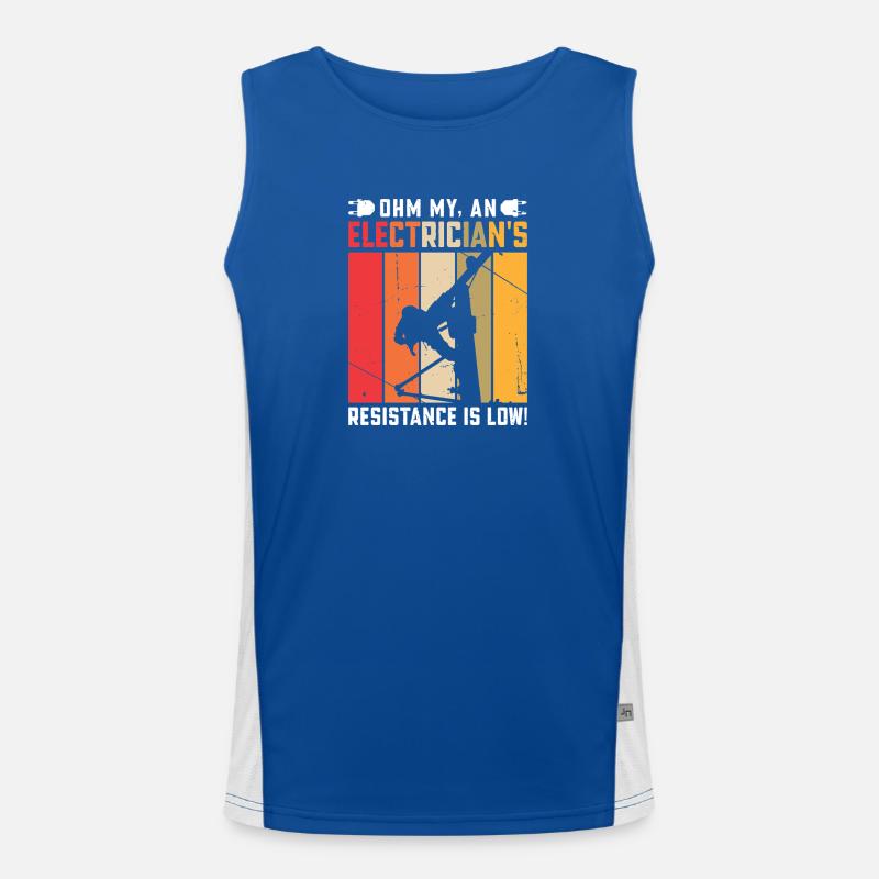 Electrician, Electronics Technician, Electrician - Men's Functional Contrast Tank Top - royal/white