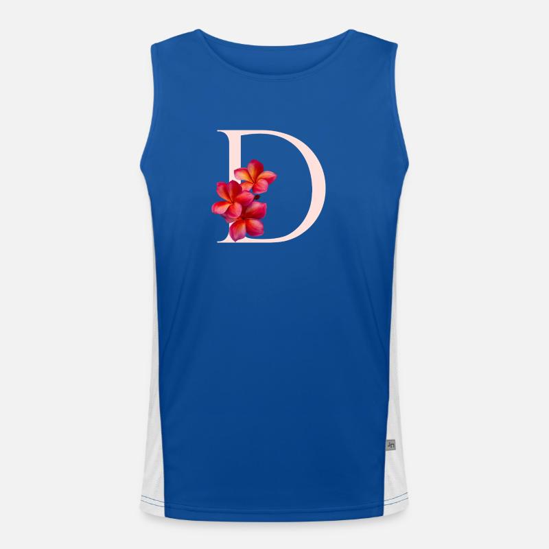 D Monogramm mit Frangipani Funktionelles Kontrast-Tank Top für Männer 