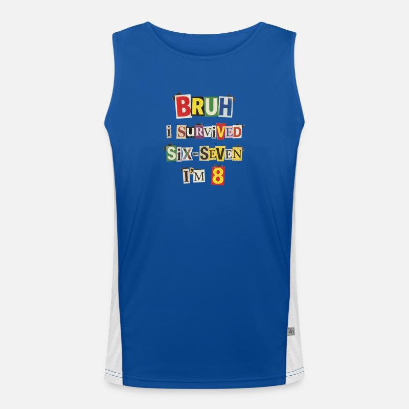 Bruh Überlebt 8 Meme-Collage Funktionelles Kontrast-Tank Top für Männer 