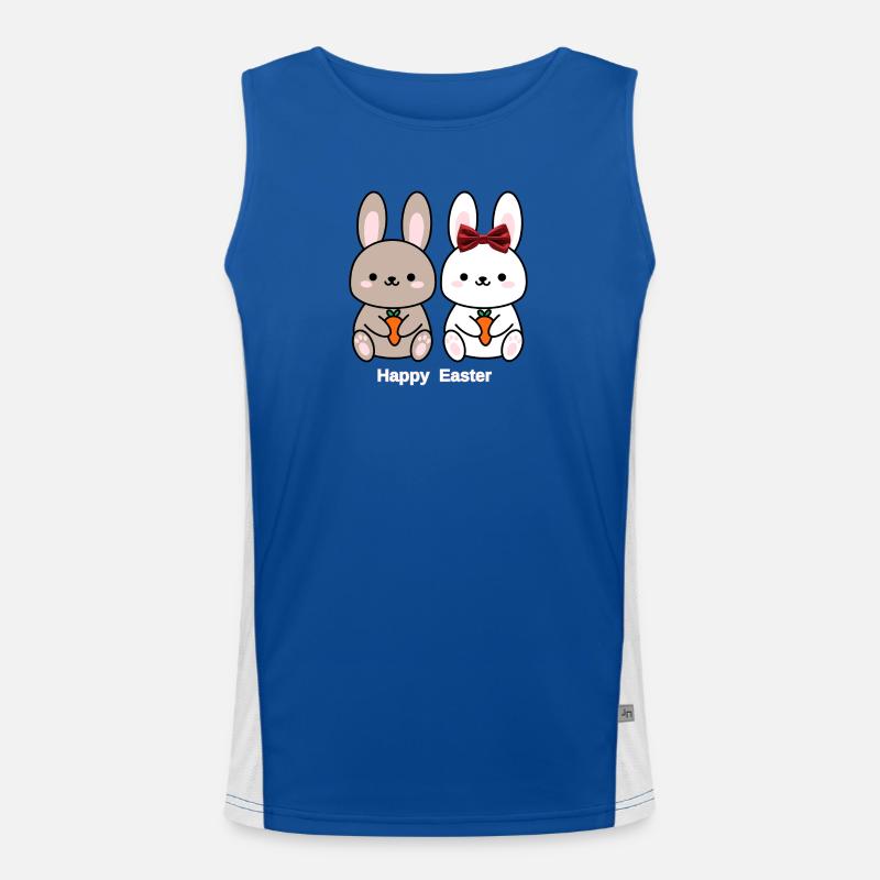 Joyeuse Pâques Chemise de Couple de lapins mignons Débardeur respirant contrasté Homme 