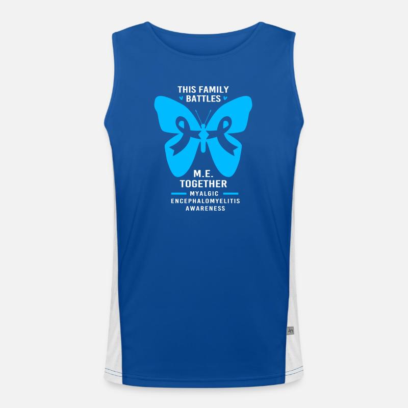 ME CFS - Funktionel kontrast tanktop til herrer  - kongeblå/hvid