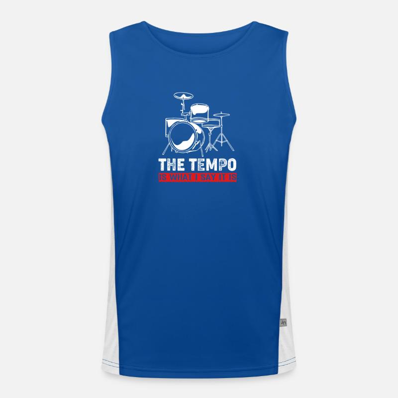 Drummer Drum Drumsticks Men's Functional Contrast Tank Top 