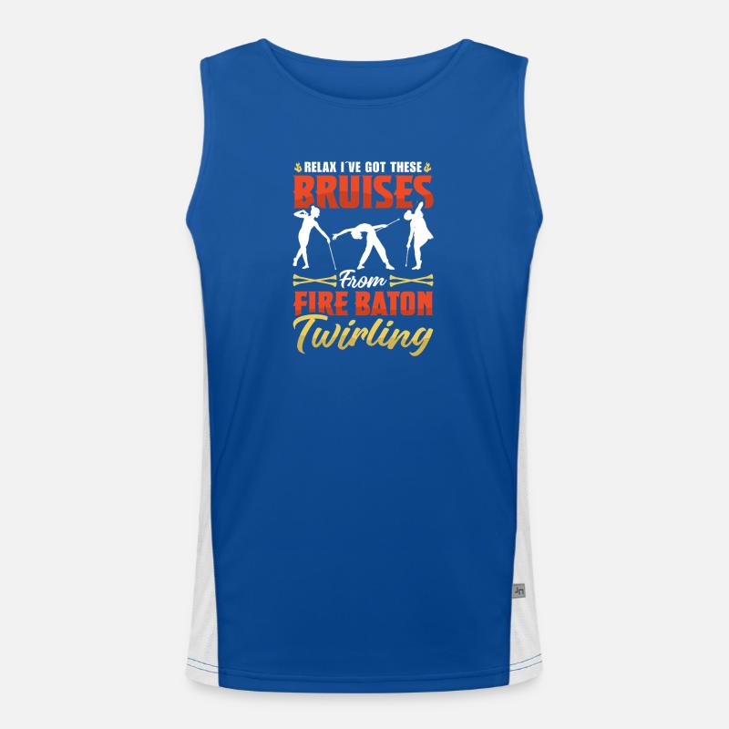 Dancing Vortex Dance School Fire Stick Dancer Men's Functional Contrast Tank Top 