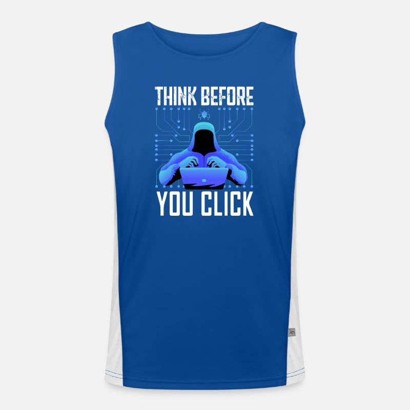 Hacker Hacker Programmeur Cybersécurité Linux - Débardeur respirant contrasté Homme  - bleu/blanc