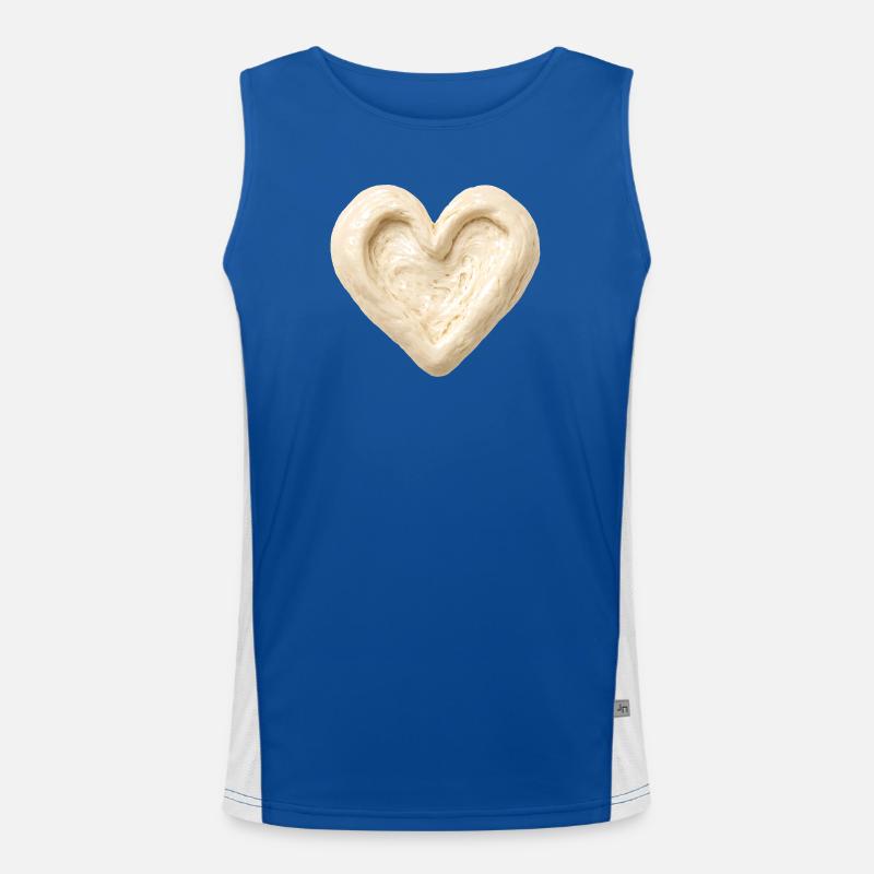 Sauerteig Herz Backen Brot Teig Design  Funktionelles Kontrast-Tank Top für Männer 