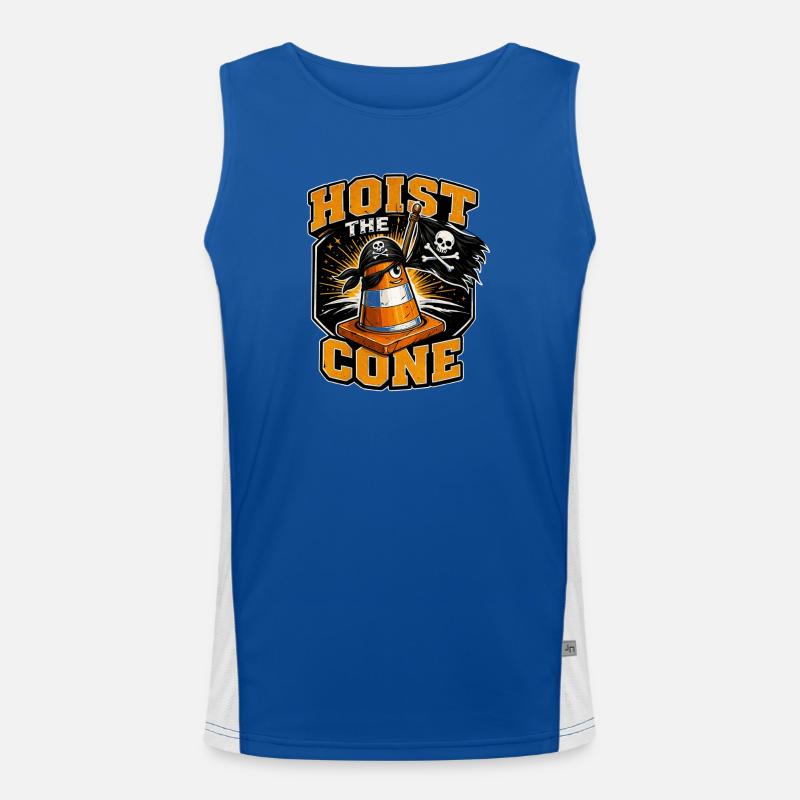 Construction Worker Road Construction Traffic Cone Men's Functional Contrast Tank Top 