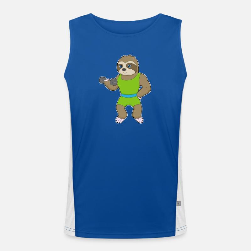 Dovendyrsbodybuilder kvinde - Funktionel kontrast tanktop til herrer  - kongeblå/hvid