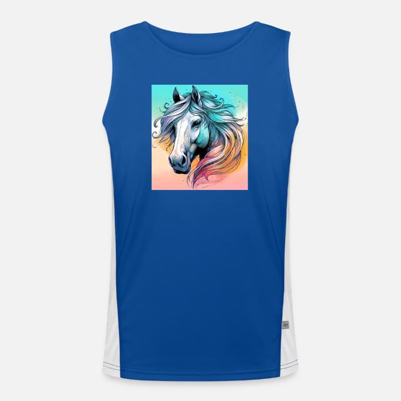 Pferd Funktionelles Kontrast-Tank Top für Männer 