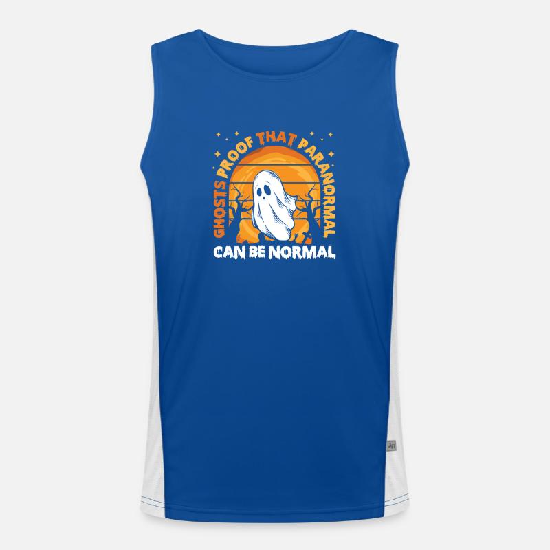 Ghost Hunter Halloween English Saying Men's Functional Contrast Tank Top 