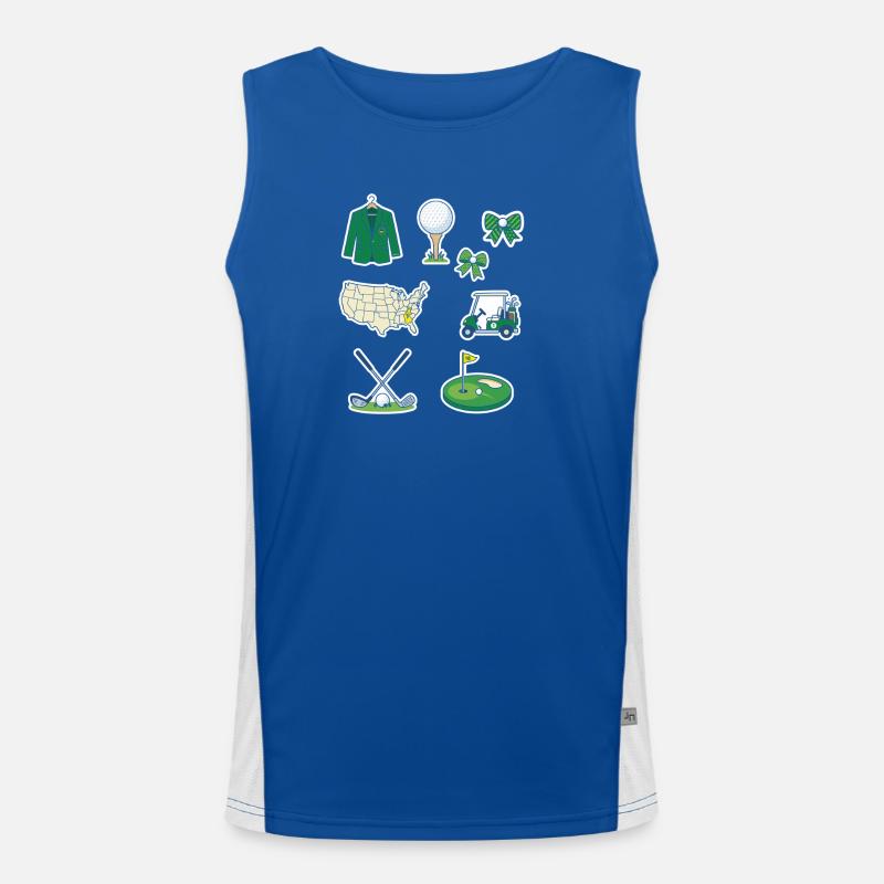Golf Universe Sticker Set - Men's Functional Contrast Tank Top  - royal/white