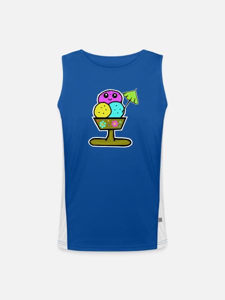 Bunter Eisbecher Eiscreme Eiskreme Eis - Men's Functional Contrast Tank Top  - royal/white