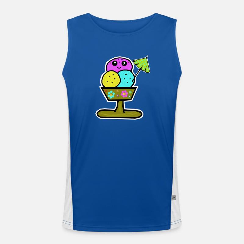 Bunter Eisbecher Eiscreme Eiskreme Eis Funktionelles Kontrast-Tank Top für Männer 