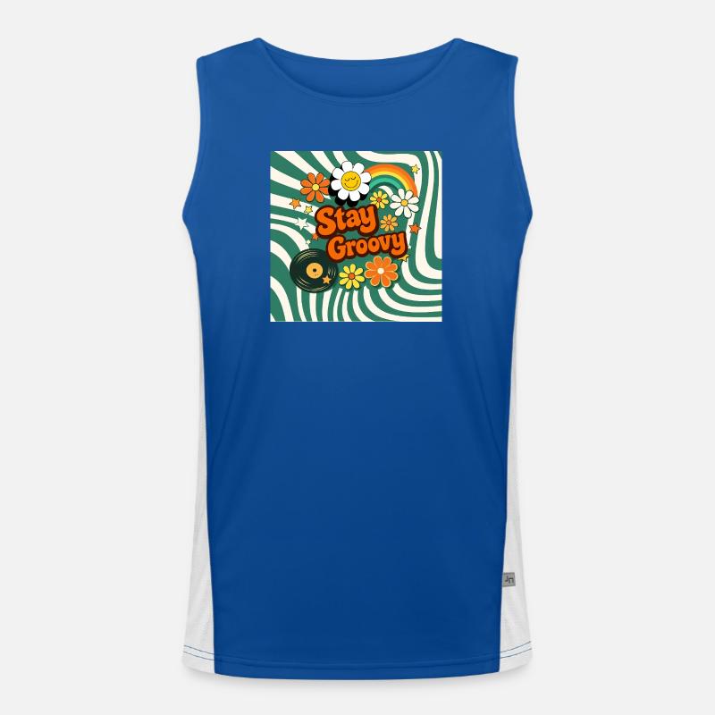 Retro-Blumenstil Funktionelles Kontrast-Tank Top für Männer 