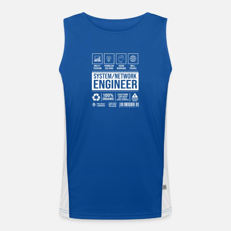 Netzwerk Informatiker Programmierer Admin - Funktionelles Kontrast-Tank Top für Männer - Royal/Weiß