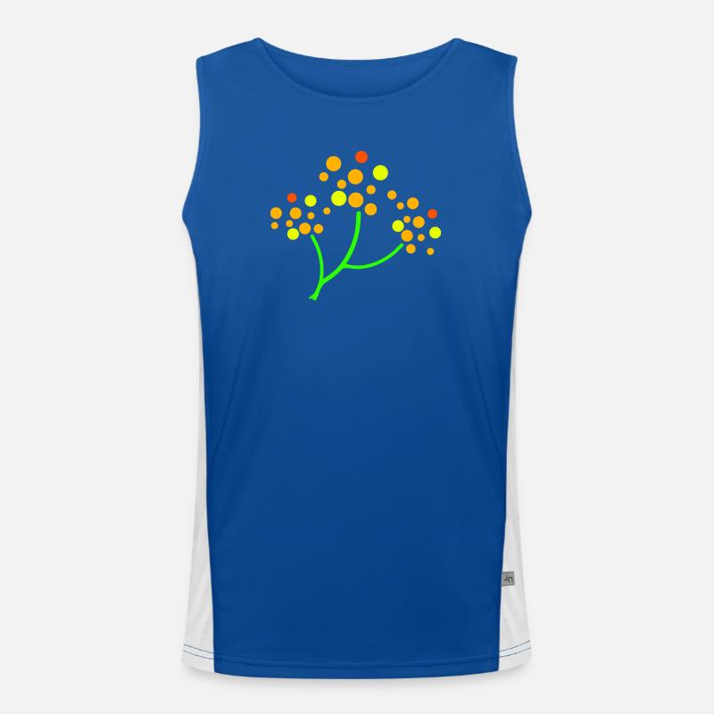 Neon Dotted Tree Burst Men's Functional Contrast Tank Top 
