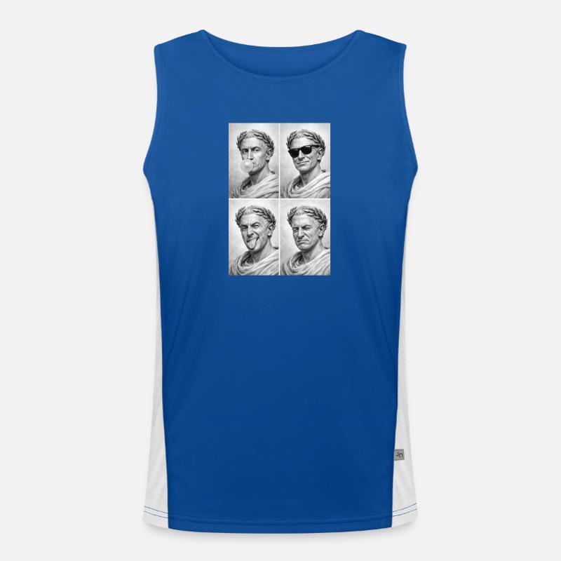 Caesar Collage - Men's Functional Contrast Tank Top  - royal/white