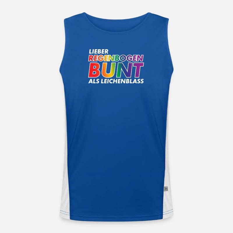 Lieber Regenbogen bunt statt Leichenblass / Gay Funktionelles Kontrast-Tank Top für Männer 