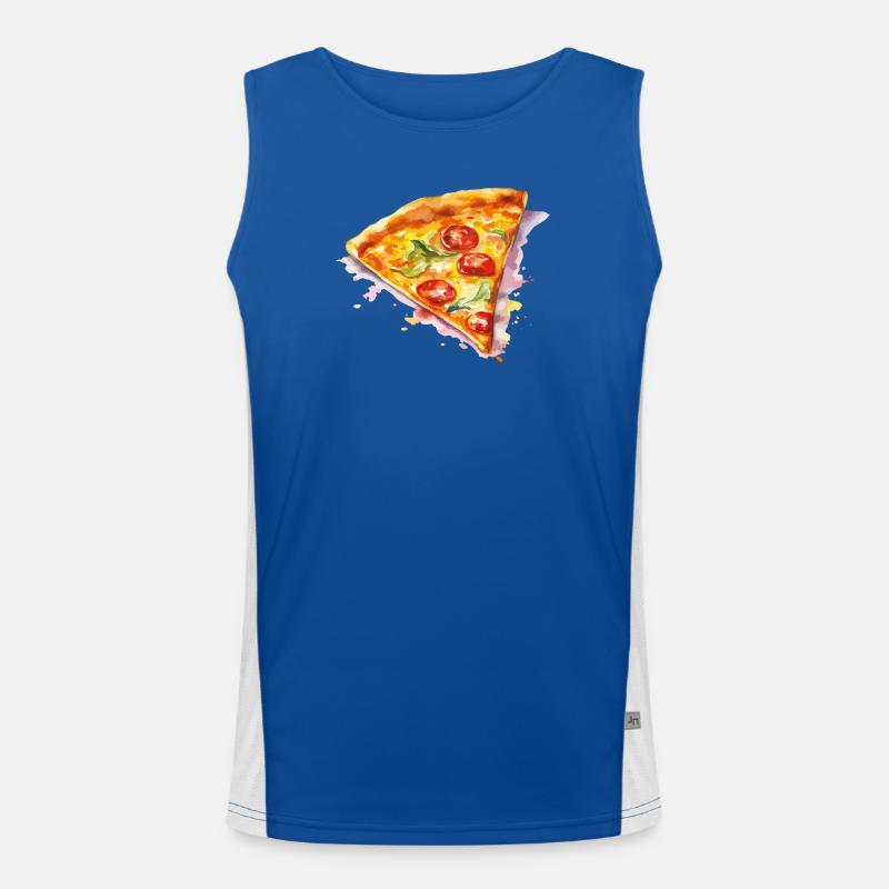 Tranche de pizza aquarelle Débardeur respirant contrasté Homme 