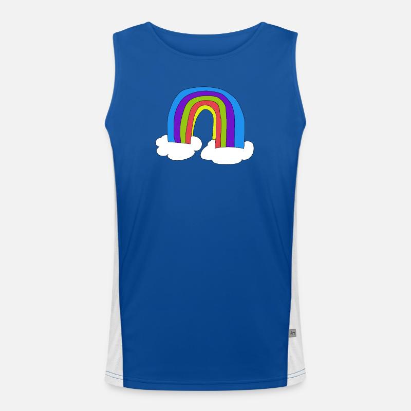 Regenbogen Kinder Kind  Wolken Funktionelles Kontrast-Tank Top für Männer 