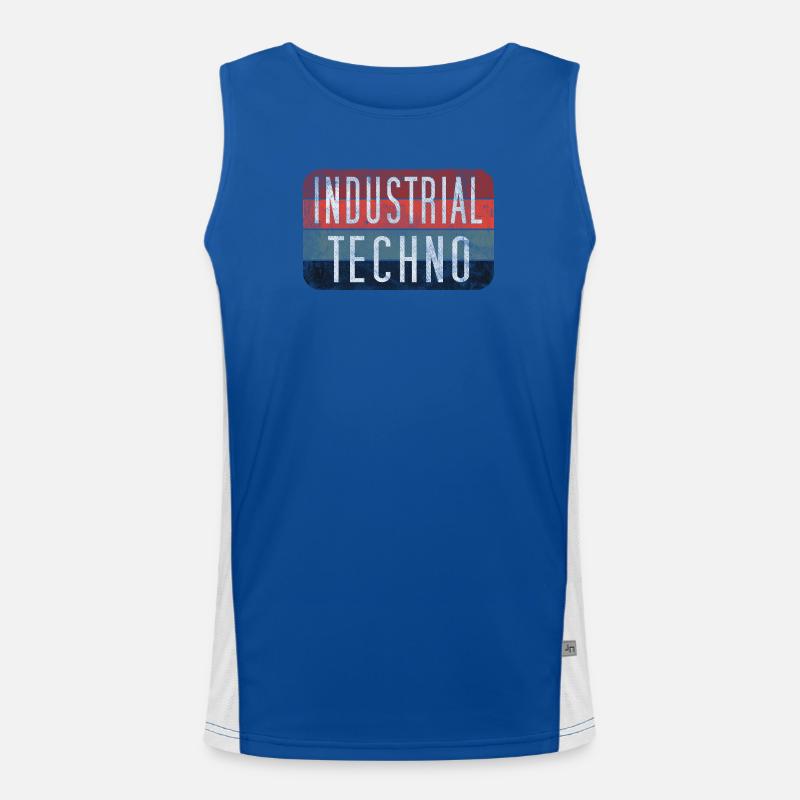 Industrial Techno Retro Gradient - Men's Functional Contrast Tank Top  - royal/white