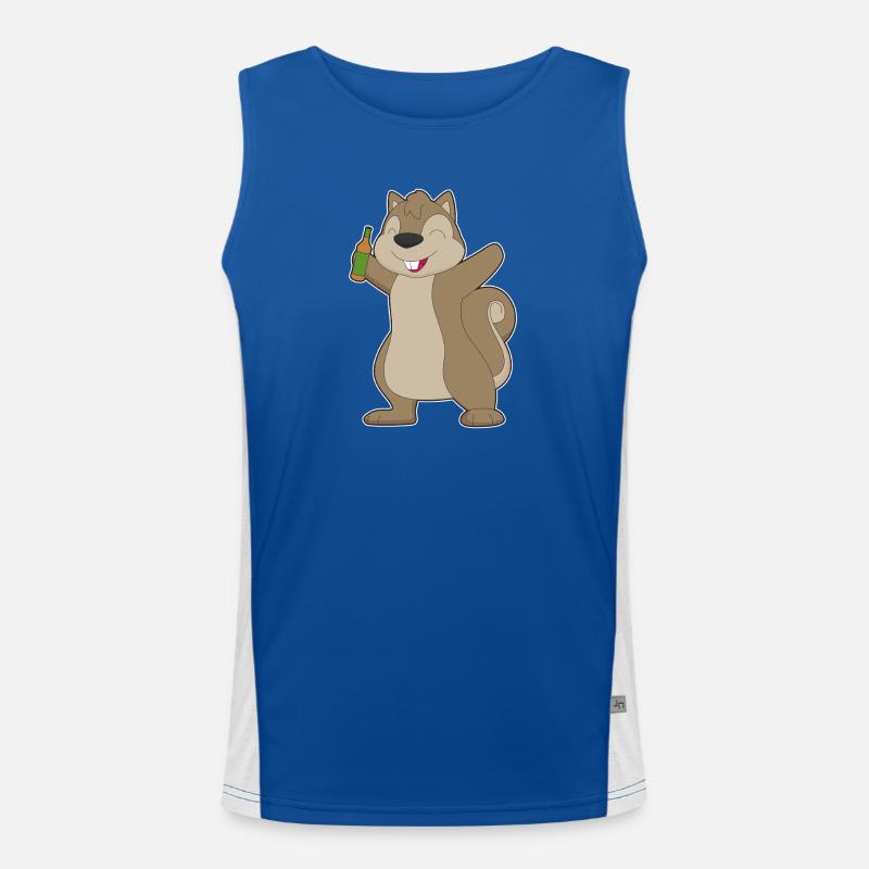 Eichhörnchen Flasche Bier Funktionelles Kontrast-Tank Top für Männer 