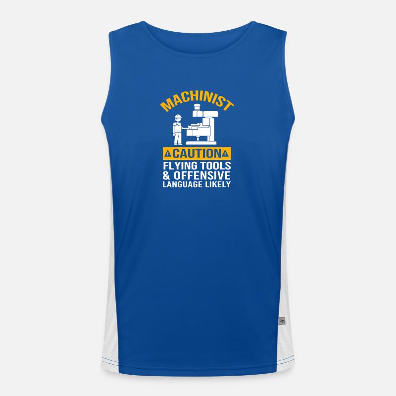 CNC Machinists Cutting Machine Operators Turners Milling Cutters Men's Functional Contrast Tank Top 