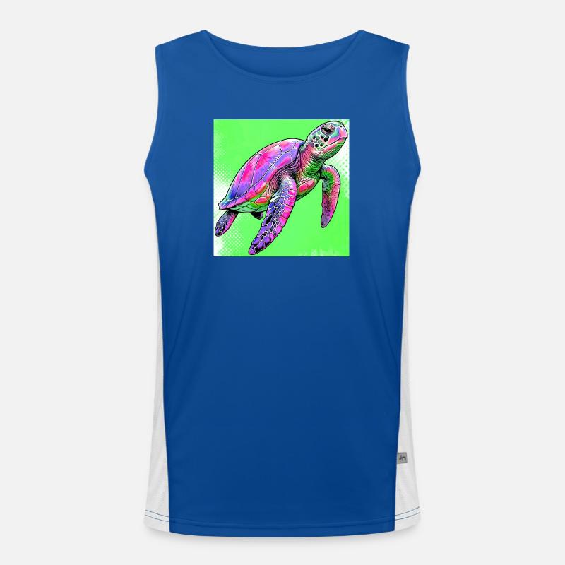 turtle - Men's Functional Contrast Tank Top  - royal/white