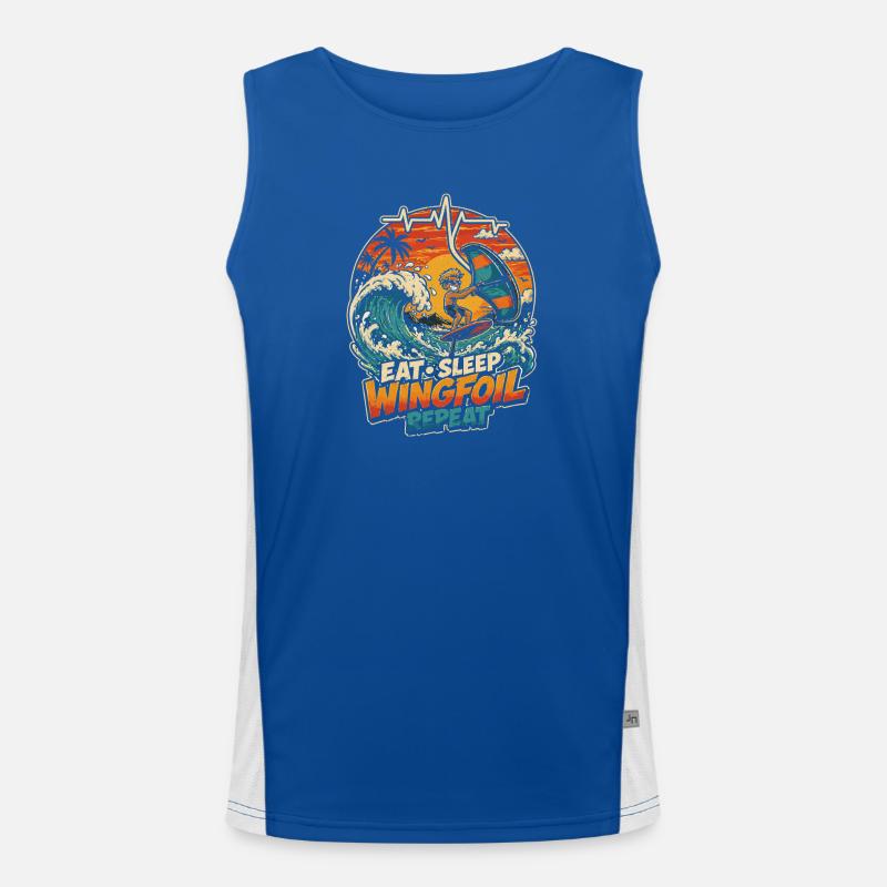 Wingfoil Wave Rider Sunset Men's Functional Contrast Tank Top 