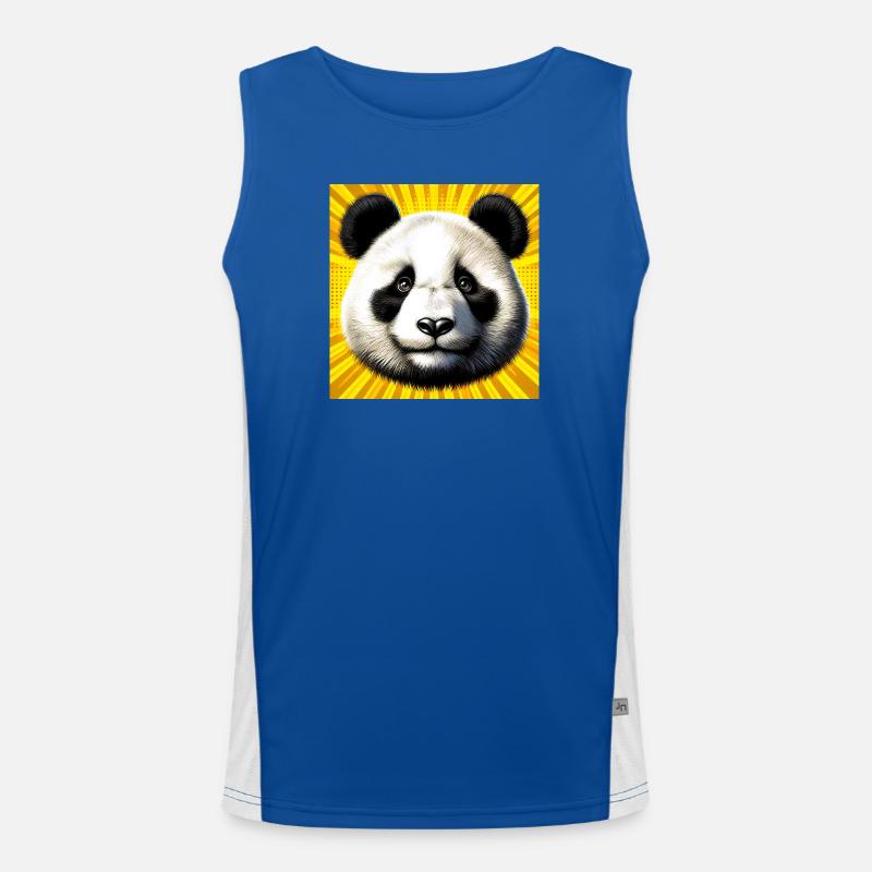 panda - Men's Functional Contrast Tank Top  - royal/white