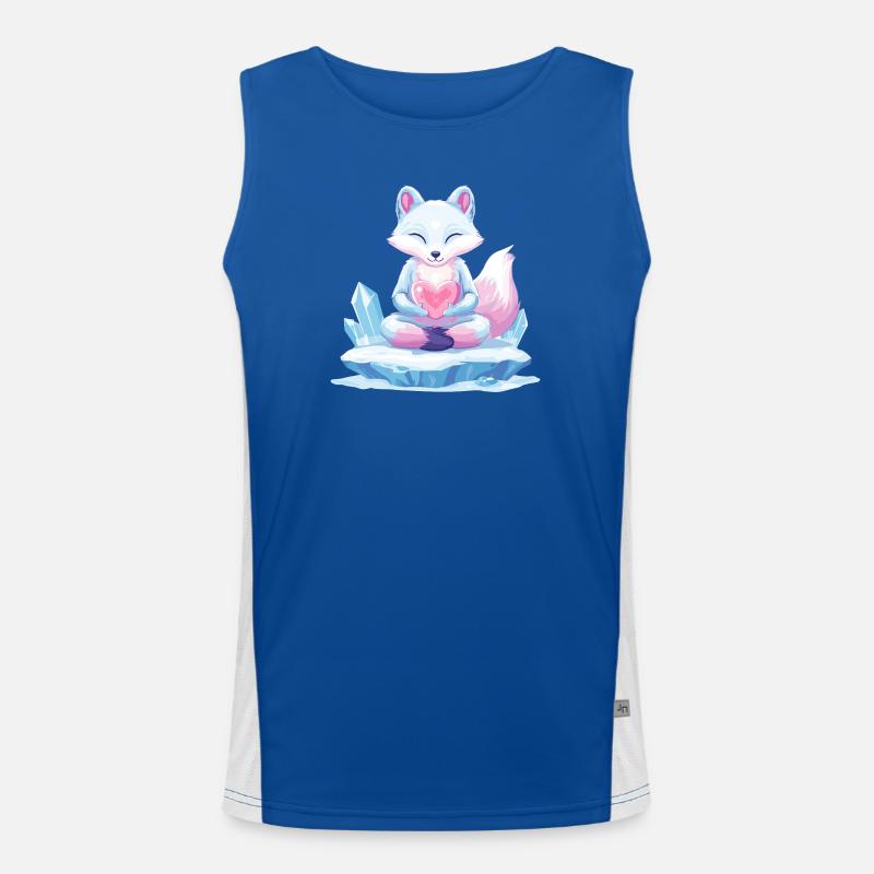 Pastell-Eisfuchs mit Herz Funktionelles Kontrast-Tank Top für Männer 