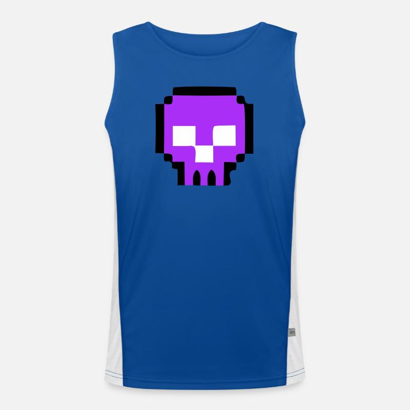 Pixel Skull Game Over - Men's Functional Contrast Tank Top  - royal/white