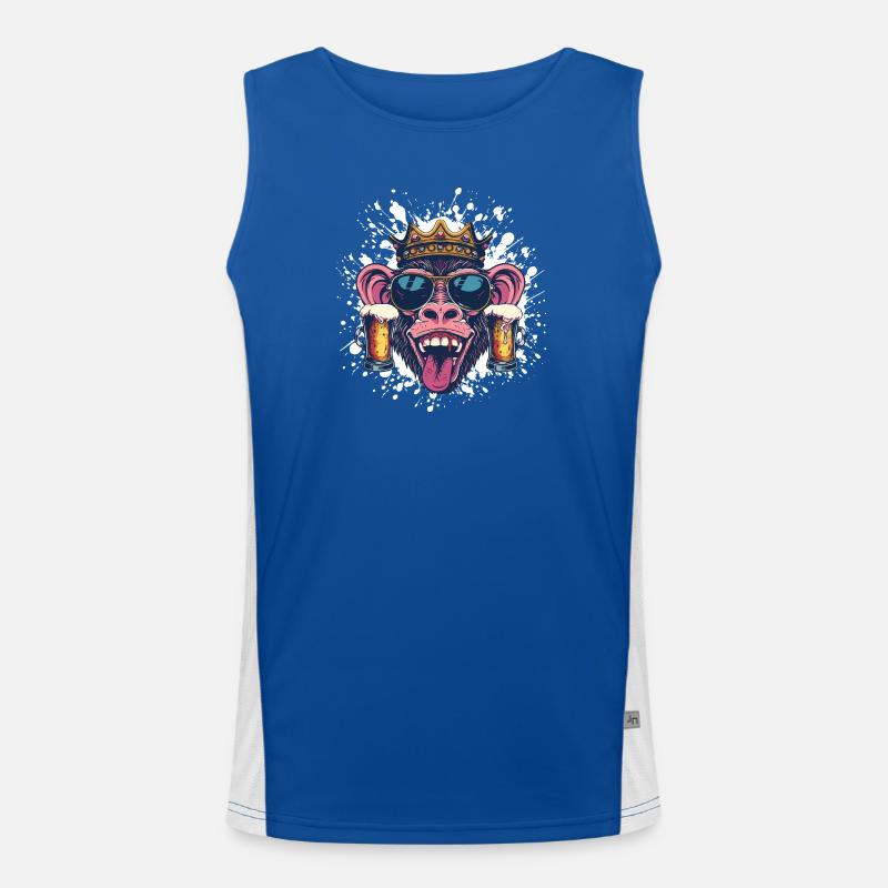 Monkey Beer Funny Men's Functional Contrast Tank Top 