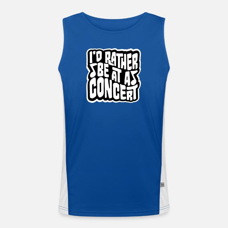 I'd Rather Be At A Concert Lustig Musik Konzert Men's Functional Contrast Tank Top 