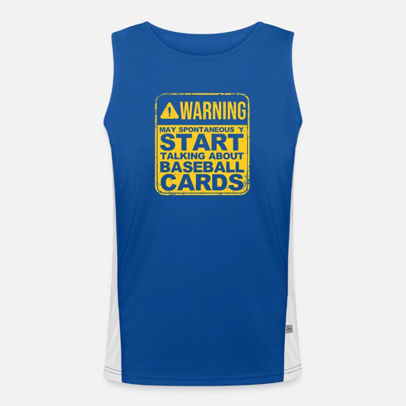 Spontaneous Baseball Cards Warning - Men's Functional Contrast Tank Top - royal/white