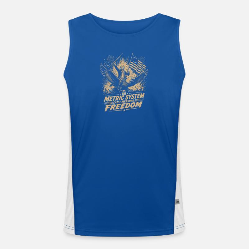 The metric system cannot measure freedom - Men's Functional Contrast Tank Top  - royal/white