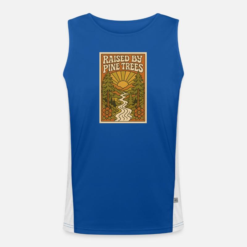 Raised by pine trees | Forest Outdoor Men's Functional Contrast Tank Top 