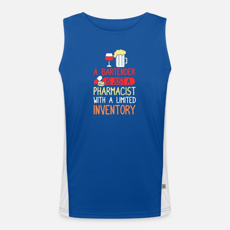 bartender waiter bartender bartender Men's Functional Contrast Tank Top 