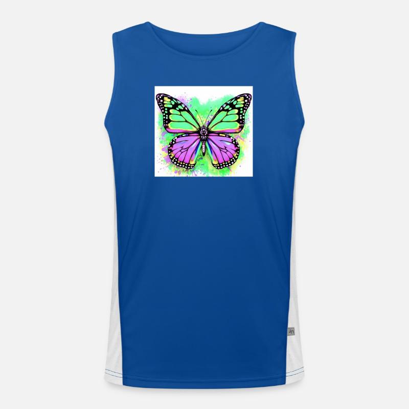 butterfly - Men's Functional Contrast Tank Top  - royal/white