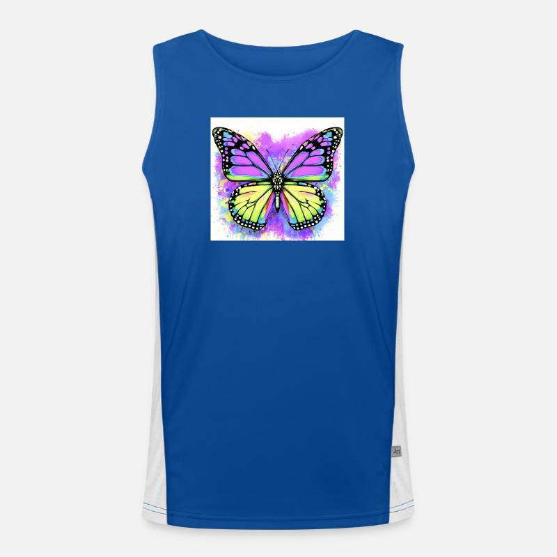butterfly - Men's Functional Contrast Tank Top  - royal/white