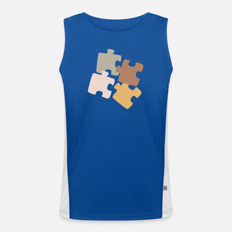 Puzzle Patchwork Variety - Men's Functional Contrast Tank Top - royal/white
